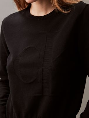 Женские свитеры Calvin Klein Smooth Cotton Relaxed Monogram Sweater — фото 4