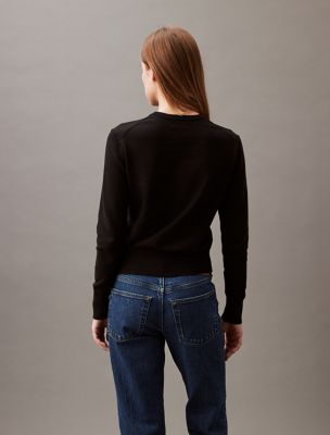 Женские свитеры Calvin Klein Smooth Cotton Relaxed Monogram Sweater — фото 5