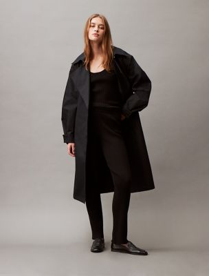 Smooth Cotton Rib Pants, Black Beauty