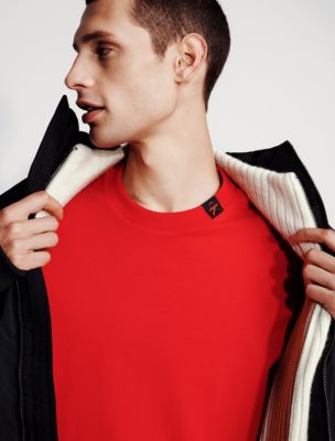 Heavy Cotton Crewneck Tee, Red
