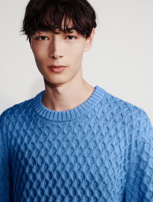 Merino Wool Crewneck Sweater, Bel Air Blue