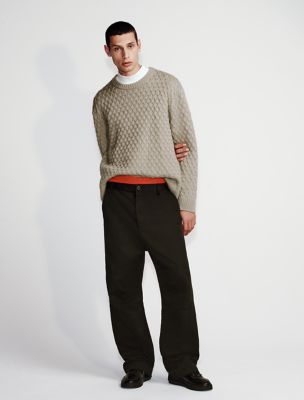 Merino Wool Crewneck Sweater, Laurel Oak