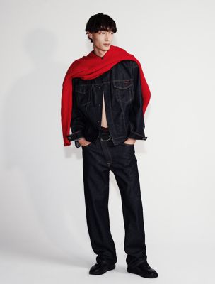 90s Straight Asymmetric Jeans, Rinse