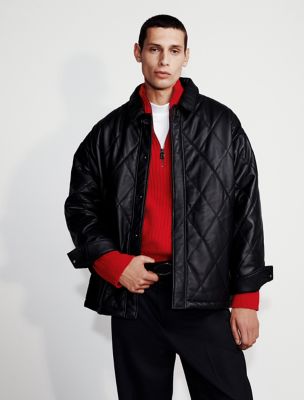 Leather Quilted Jacket, Black