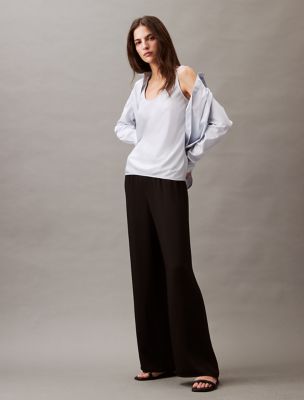 Crushed Satin Tank Top, Arctic Ice
