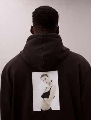 Kate Moss Fleece Graphic Hoodie, Black