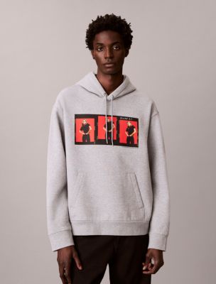 Kate Moss Fleece Graphic Relaxed Hoodie, Heroic Grey Heather