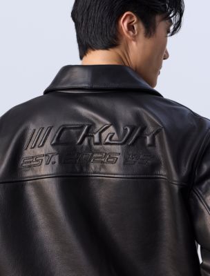Jung Kook for Calvin Klein Leather Racer Jacket | Calvin Klein