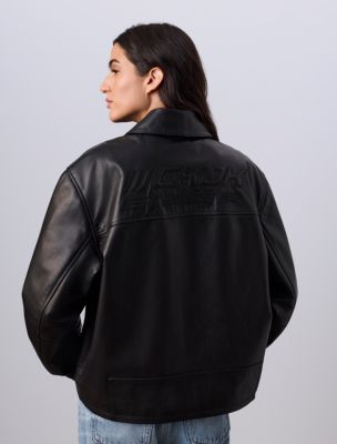Jung Kook for Calvin Klein Leather Racer Jacket | Calvin Klein