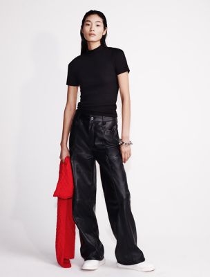 Cut Out Slim Crewneck T-Shirt, Black