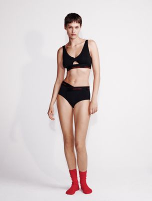 Icon Cotton Modal High Waist Bikini, Black