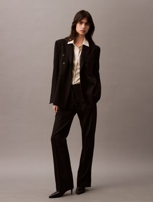 Classic Wool Gabardine Trouser, Black Beauty