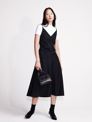 Robe ajustée en mélange de laine, noire