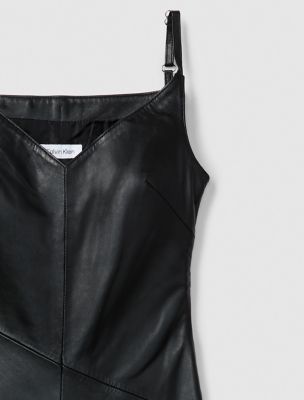 Leather Sleeveless Midi Dress | Calvin Klein