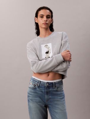 Kate Moss Terry Graphic Relaxed Sweatshirt, Heroic Grey Heather