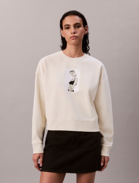 Женские худи Calvin Klein Kate Moss Terry Graphic Relaxed Sweatshirt