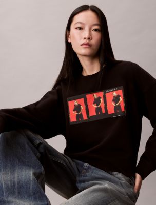 Женские худи Calvin Klein Kate Moss Fleece Graphic Cropped Sweatshirt — фото 4