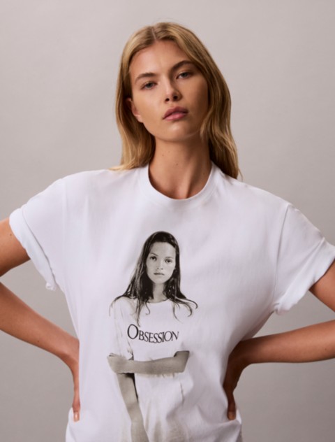 Женские футболки Calvin Klein Kate Moss Graphic Tee