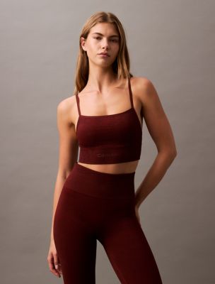 CK Sport Seamless Print Sports Bra, Rusted Root