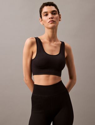 Rib Sport Medium Impact Sports Bra, Black Beauty