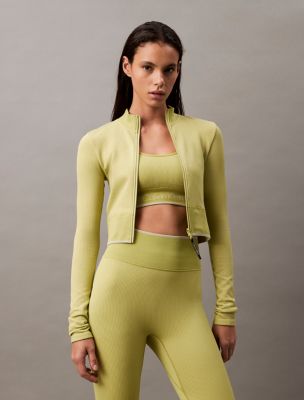 Rib Sport Cropped Jacket, Sweet Pea