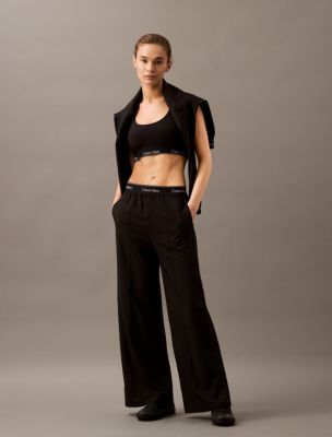 Modern Sport Wide Leg Track Pants, Black Beauty