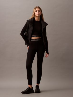 Sport Icon Mesh 7/8 Leggings, Black Beauty