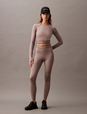 Sport Icon Mesh 7/8 Leggings, Driftwood