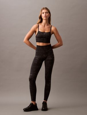 CK Sport Seamless Print Leggings, Black Beauty