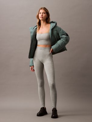 CK Sport Seamless Print Leggings, Slate Gray