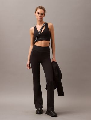 Soft Stretch Sport Flared Leggings, Black Beauty