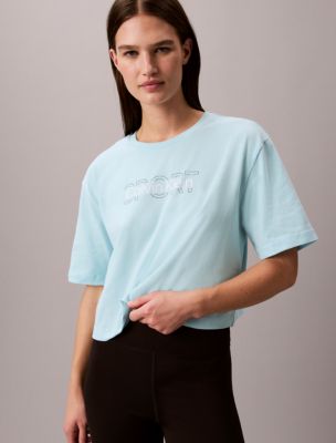 Commuter Boxy Cropped T-Shirt, Antarctic Blue