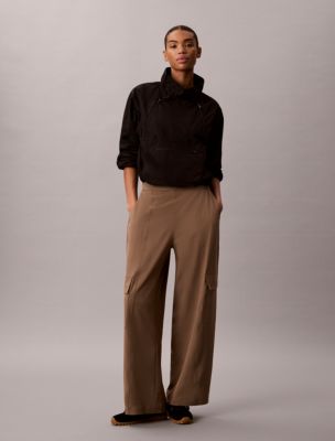 Commuter Wide Leg Cargo Pants, Shitake