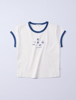 Jung Kook for Calvin Klein Icons Graphic Ringer Baby Tee, Lily