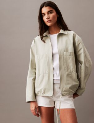 Tech Cotton Blend Full Zip Jacket, Desert Sage