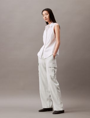 Soft Twill Cargo Pants, Smoke