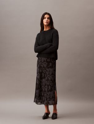 Cotton Chino Mini Skirt , Black Beauty