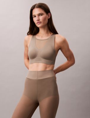 Invisibles Medium Support Mesh Sports Bra, Captivating Tan