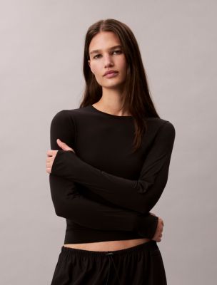 Женские футболки Calvin Klein Nylon Stretch Slim T-Shirt — фото 6