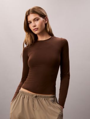 Nylon Stretch Slim T-Shirt, Classic Taupe 
