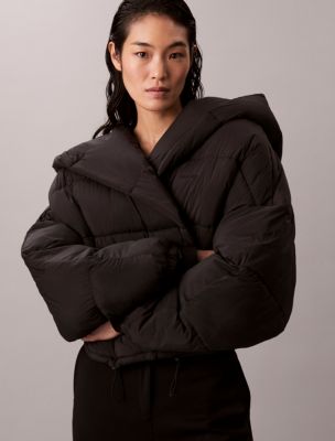 Wrap Puffer Jacket, Black