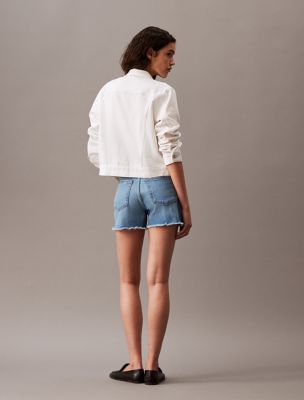 High Rise Midi Denim Shorts | Calvin Klein® USA