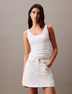 Minijupe en denim, blanc classique