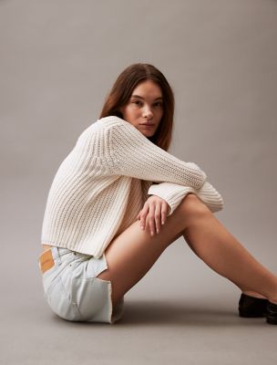 High Rise Midi Denim Shorts, Powder Ridge
