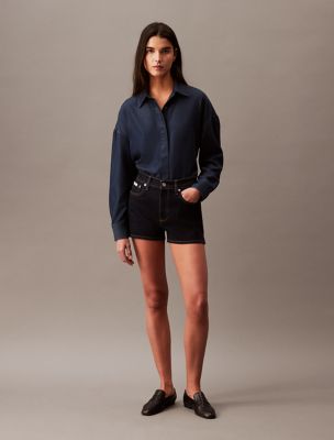 Relaxed Lyocell Blend Denim Button-Down Shirt, Cleveland