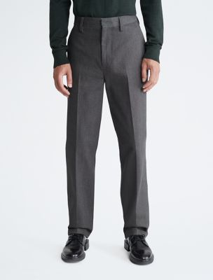 Structured Straight Leg Pants, Charcoal Smoke