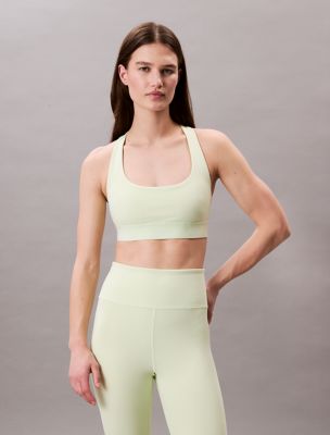 Modern Sport Racerback Medium Impact Sports Bra, Lime Cream
