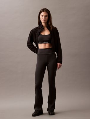 Pantalon évasé de sport moderne, noir