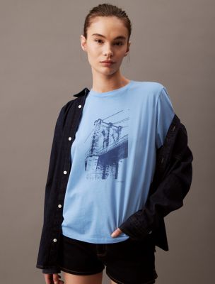 Brooklyn Bridge Classic T-Shirt, Della Robia Blue