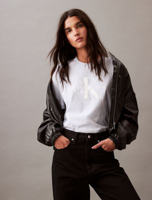 Monogram Logo Graphic Boxy Crewneck T-Shirt, Arctic Ice